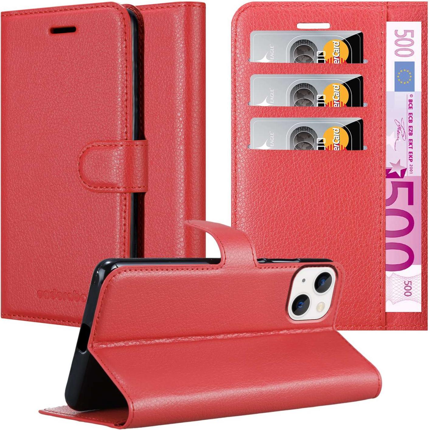 Cadorabo Hülle für Apple iPhone 14 im Book Stand Style (Apple iPhone 14), Smartphone Hülle, Rot