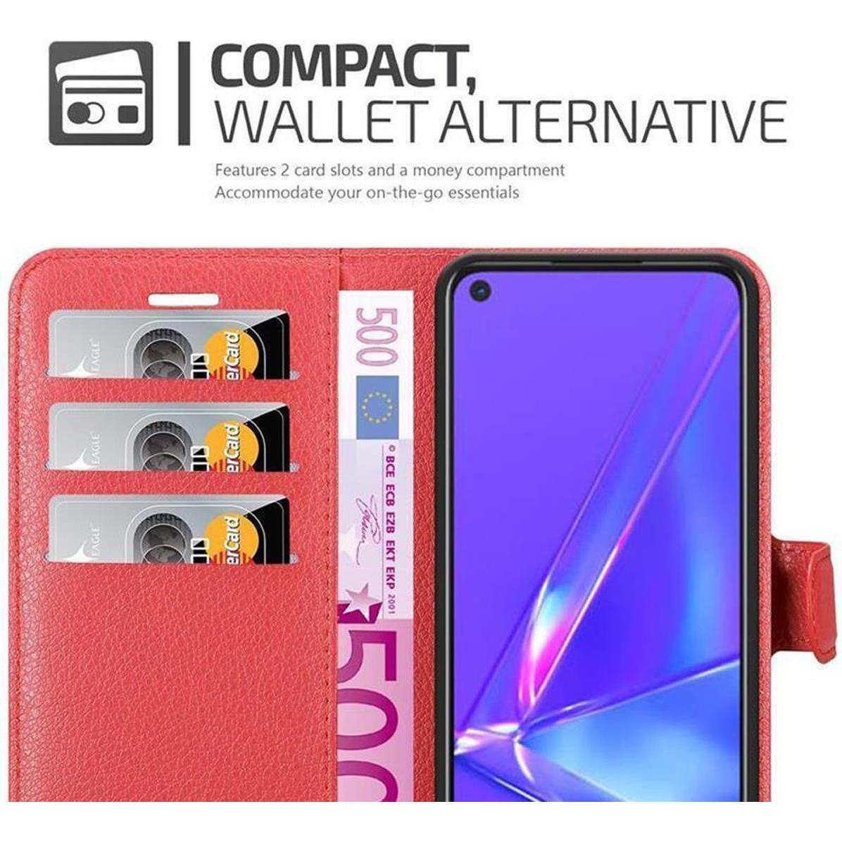Thumbnail - Cadorabo Book mit Standfunktion Cover (Oppo A72), Smartphone Hülle, Rot