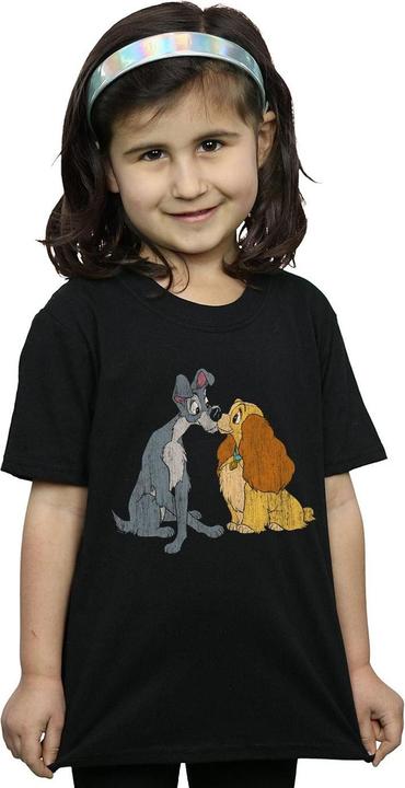 Produktbild Disney Lady And The Tramp Distressed Kiss TShirt Mädchen (140, 146)