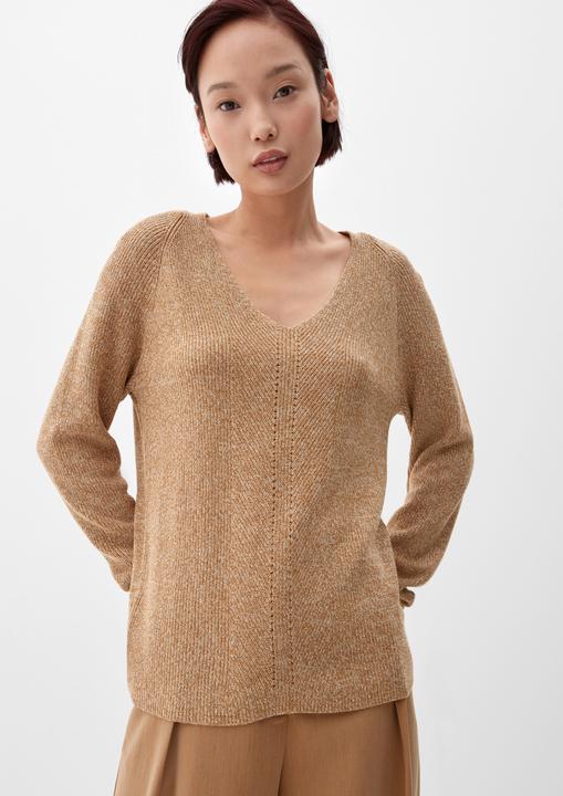 Produktbild S.Oliver Strickpullover Pullover mit Ajourmuster (36)