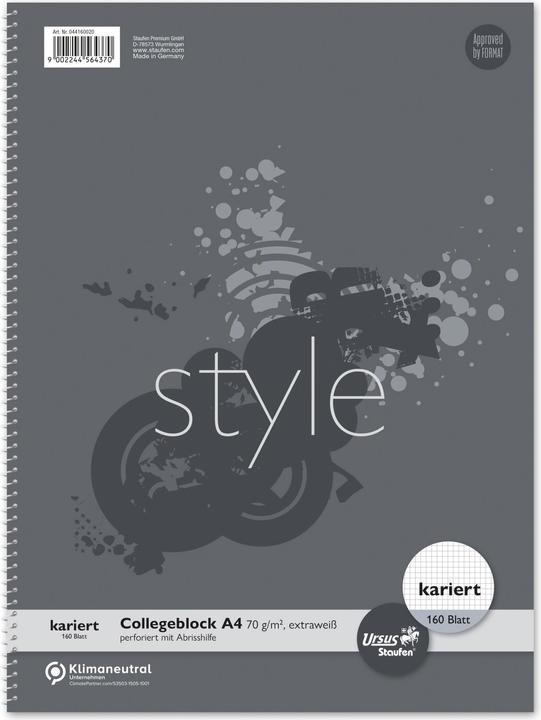 Image du produit Ursus Bloc-notes collège (A4, Quadrillé, Couverture rigide)