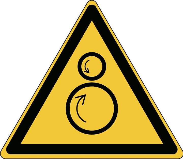 Actual product image Brady ISO safety sign - warning of pull-in hazard