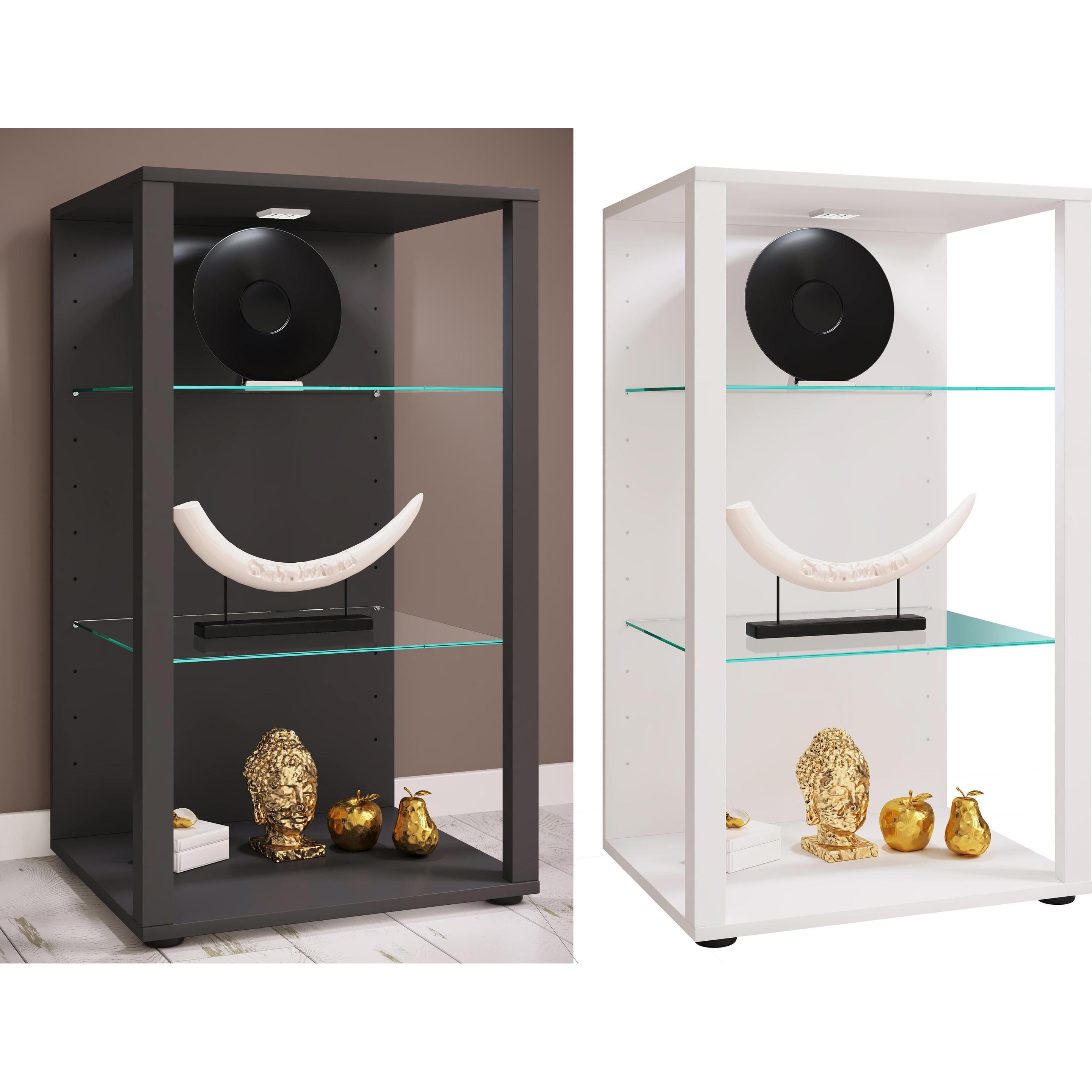Thumbnail - VCM, Vitrine + Buffetschrank, Holz Glas Vitrine Sammelvitrine Glasvitrine Schaukasten Standvitrine Glasol XL (52 x 44 x ...