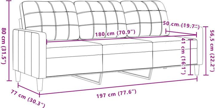Produktbild vidaXL 3-Sitzer-Sofa (3-Sitzer)