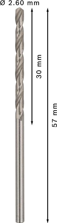 Image du produit Bosch Professional Zubehör Foret hélicoïdal PRO Metal HSS-G, 2,6 x 30 x 57 mm (2,6 mm)