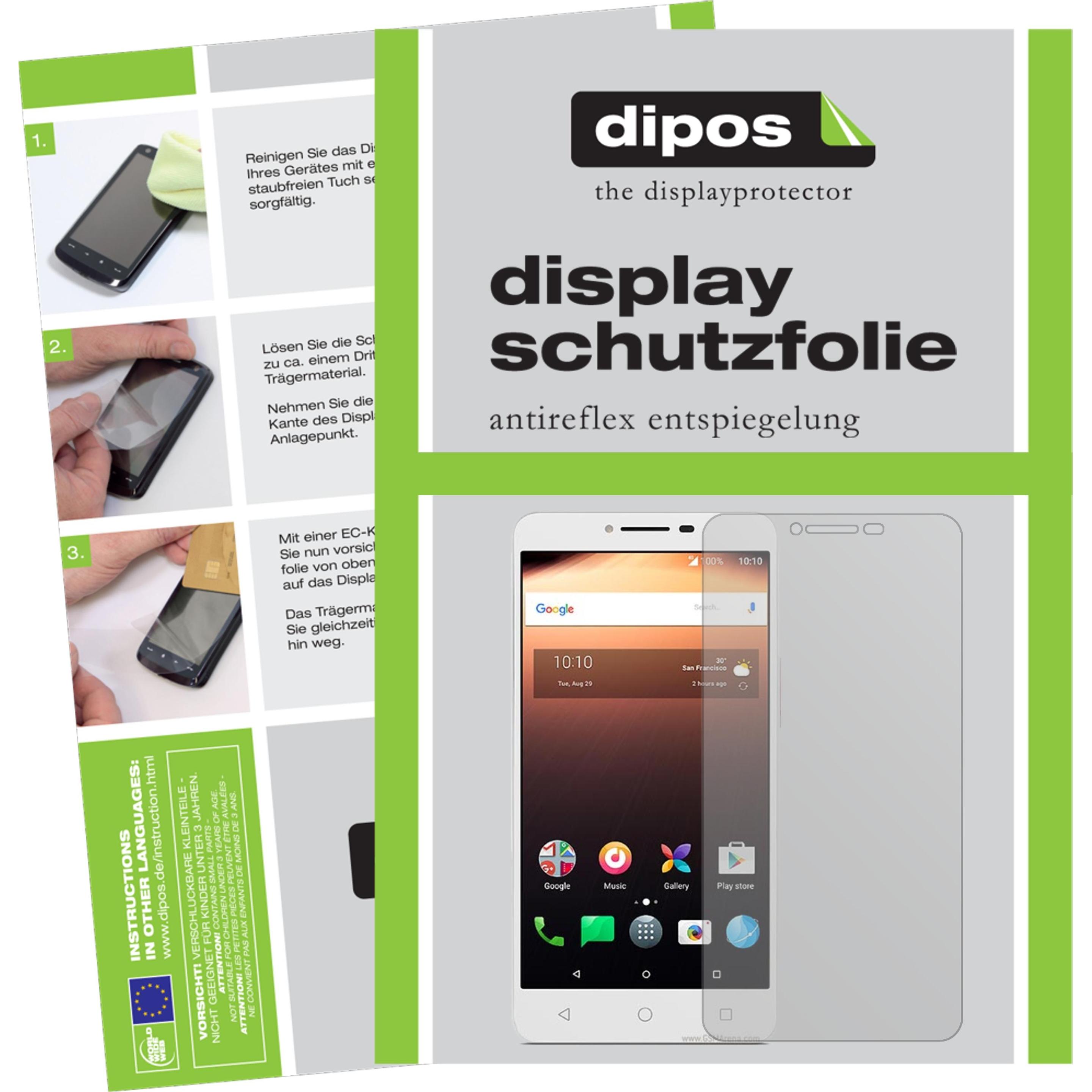 Dipos Displayschutzfolie Antireflex (2 Stück, Alcatel A3 XL), Smartphone Schutzfolie, Transparent