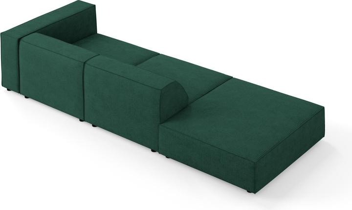 Actual product image Cosmopolitan Design Left Sofa, "Arendal", 4 Seats, Bottle Green, 262x102x70 Made in Europe