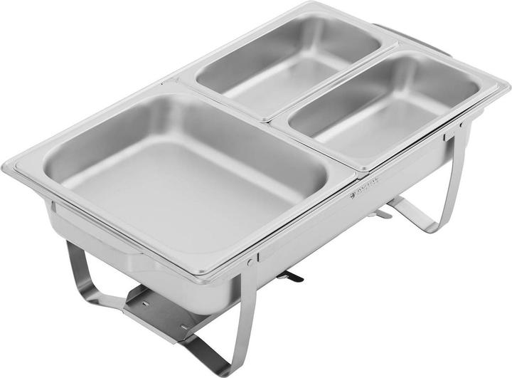 Actual product image Royal Catering Chafing Dish - GN 1/2 - 2 x GN 1/4 - 9 L - 2 Fuel container - 295 x 235 x 60 / 240 x 135 x 65 mm -
