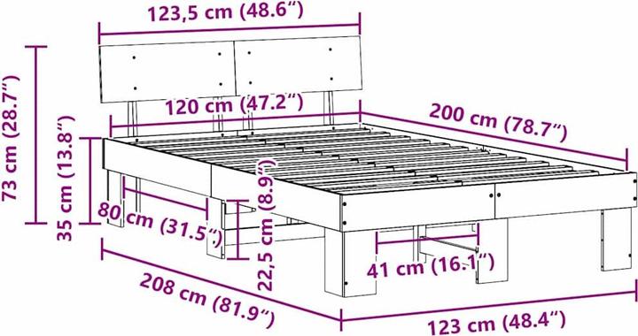Actual product image VidaXL Bettgestell (120 x 200 cm)
