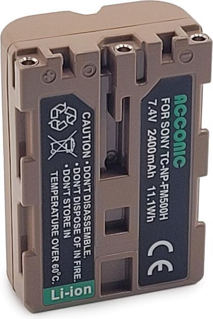 Actual product image Acconic Battery with USB-C input for Sony NP-FM500H Alpha 57 65 77 99 DSLRA100 DSLR-A100 DSLRA100H DSLR-A200 (Rechargeable battery)