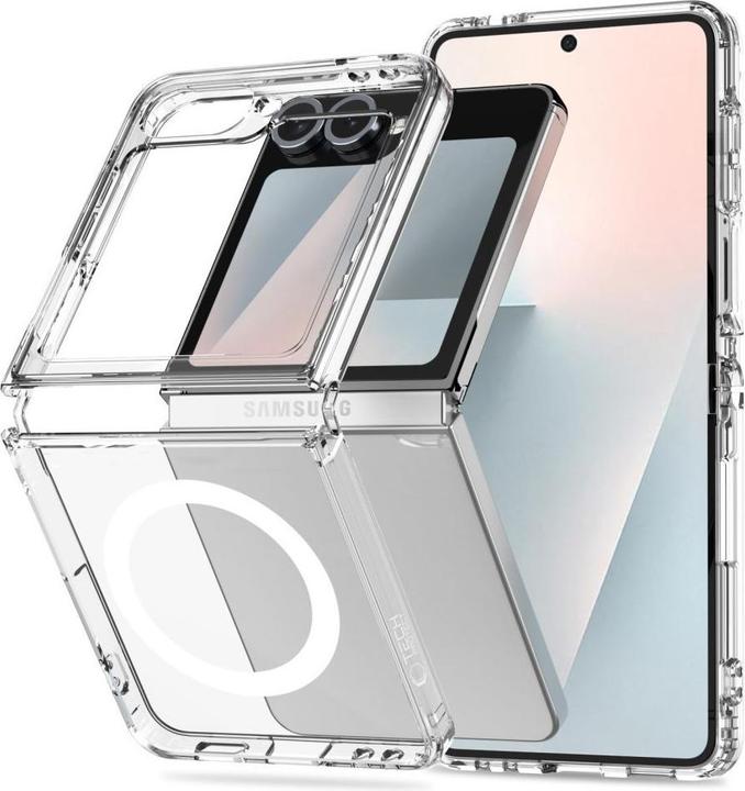 Productafbeelding Tech-Protect FlexAir Hybrid MagSafe Case für Samsung Galaxy Z Flip 6 / 7 FE - Transparent (Samsung Galaxy Z Flip6, Samsung Galaxy Z Flip7 FE)