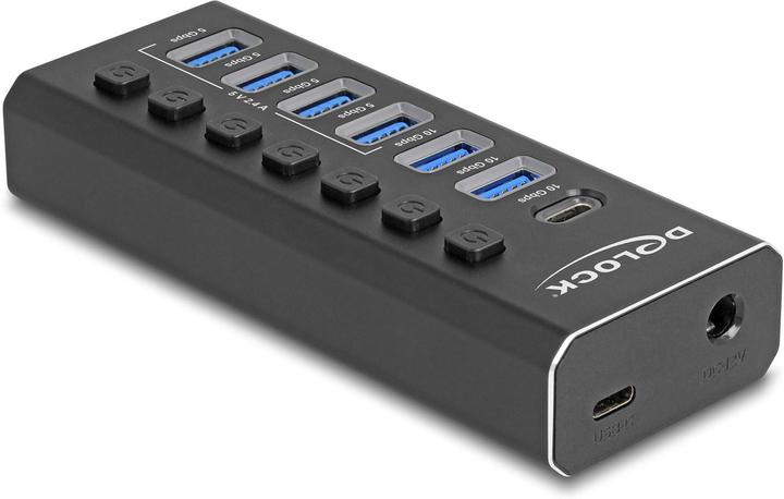 Actual product image Delock 7 Port USB Hub mit 3 Ports 10 Gbps und 4 Schnellladep (USB-A, USB-C, 7 ports)