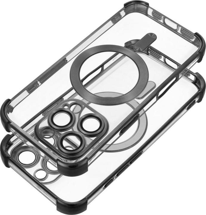 Actual product image OEM Back panel cover Case ANTISHOCK ELECTRO for IPHONE 16 compatible with MagSafe black (Apple iPhone 16)