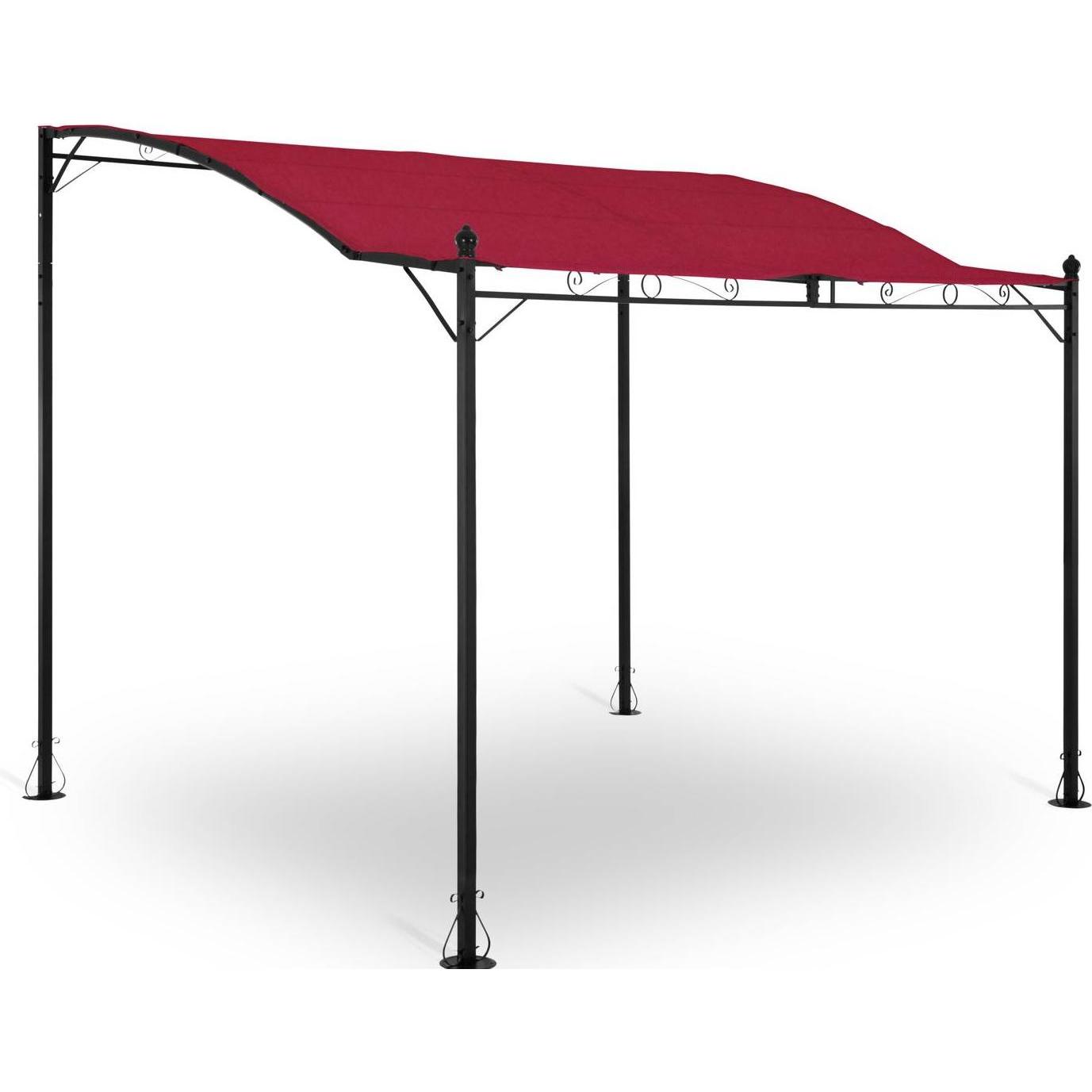 Uniprodo, Pavillon, UNI GAZEBO 3X2.5R Anbaupavillon freistehend weinrot 2,6 x 3 m (260 cm, 300 cm)