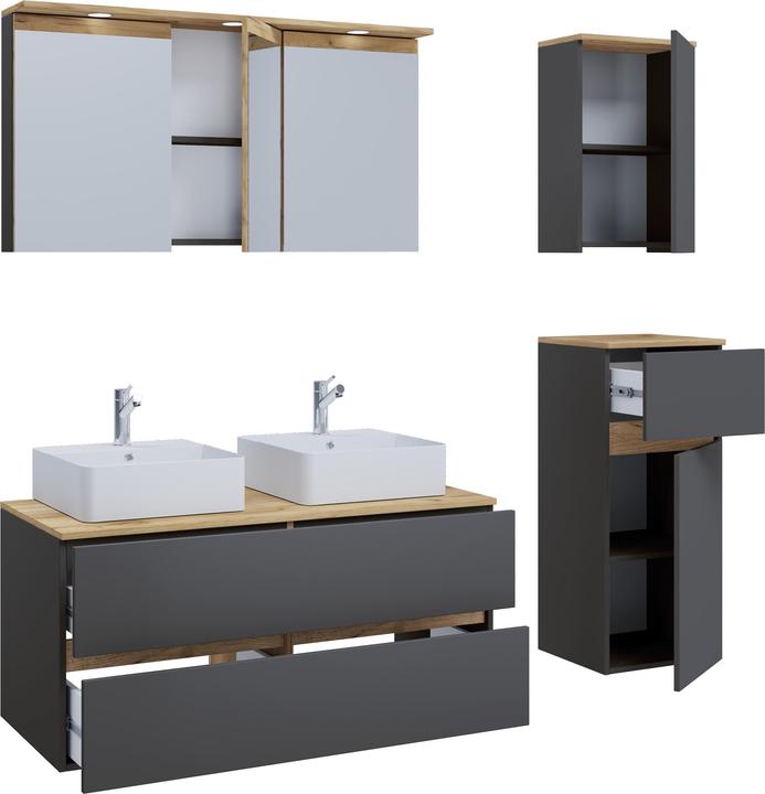 Geuther 4835-13 Varix - Set Mobile Bagno Per Bambini Con Fasciatoio, Argento, Portata 11kg, Adatto A Vasche 45-68cm