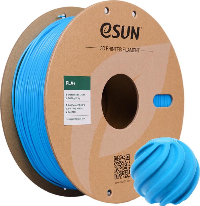 Actual product image eSUN PLA+ 1.75mm Light Blue 1kg 3D Filament (PLA+, 1.75 mm, 1000 g, Blue)
