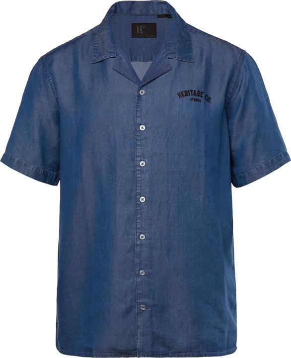 Immagine prodotto JP1880 JP 1880 Jeanshemd, Halbarm, Denimoptik, Cuba-Kragen, Cuba Fit (L)