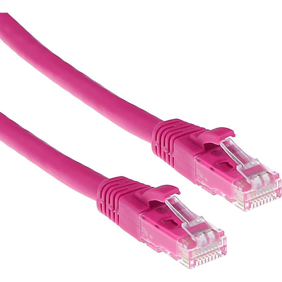 Thumbnail - ACT Pink 10 meter U/UTP CAT6A patch cable snagless with RJ45 connectors. Cat6a u/utp snagless pk 10.00m (U/UTP, CAT6a, 1...