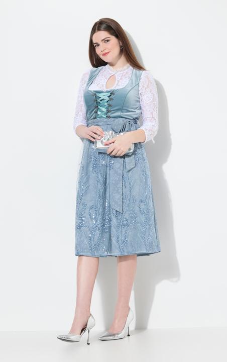 Immagine prodotto Ulla Popken Abito in tradizionale stile Dirndl con taglio smanicato, ricami, allacciatura e scollo rettangolare (62)