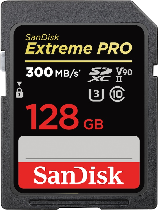 SanDisk Extreme Pro (128 GB, SDXC, U3, UHS-II)
