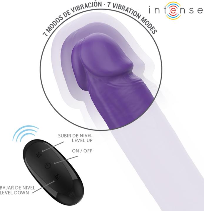 Actual product image Intense Gunter Dildo Doppelvibrator 40 cm Lila Fernbedienung