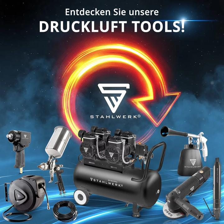 Actual product image Stahlwerk Compressor 10 bar 2.1 hp 1.6 kW 210 l/min 10 l air compressor (10 bar, 10 l)