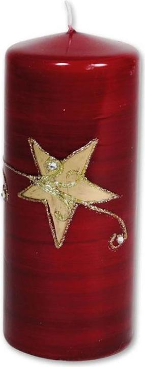 Seyko Geschenke 110443 - Kerzenzylinder "Stern" "rot, 16 cm x 7 cm
