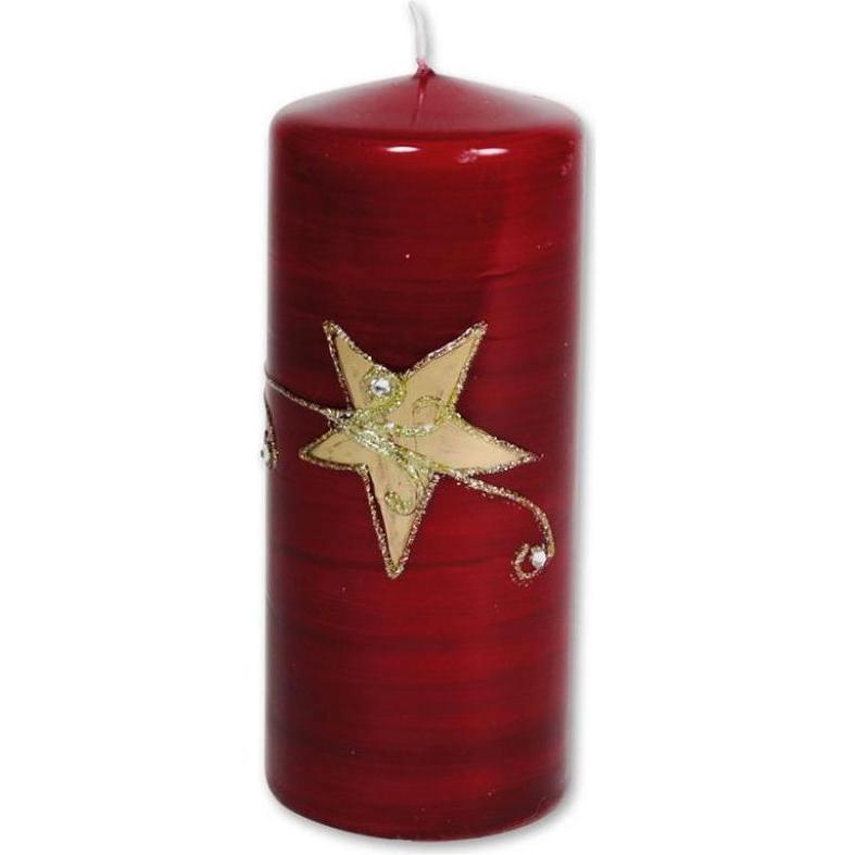 Seyko Geschenke, Kerzen, 110443 - Kerzenzylinder "Stern" "rot, 16 cm x 7 cm