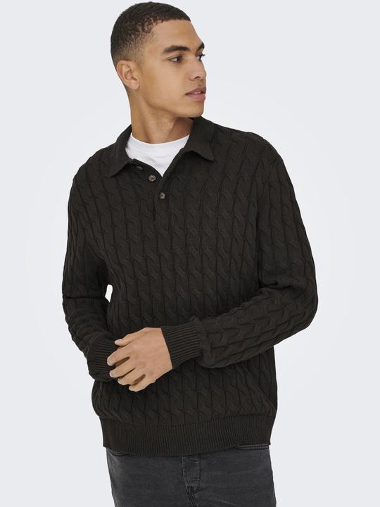 Produktbild Only & Sons ONSKICKER Gestricktes Poloshirt Strickpullover (S)