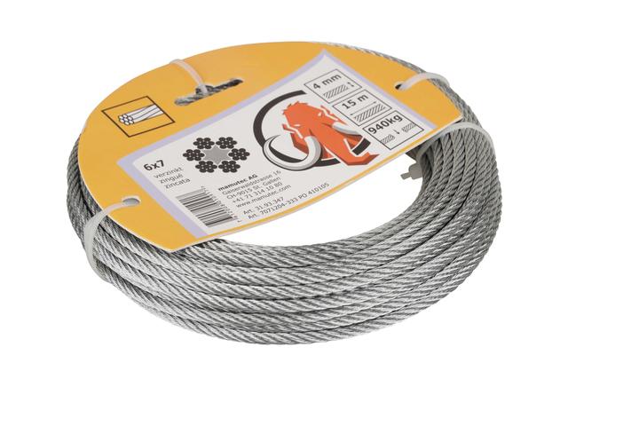Image du produit Mamutec Câble métallique galvanisé 4 mm 15 m 6x7+FE (15 m)