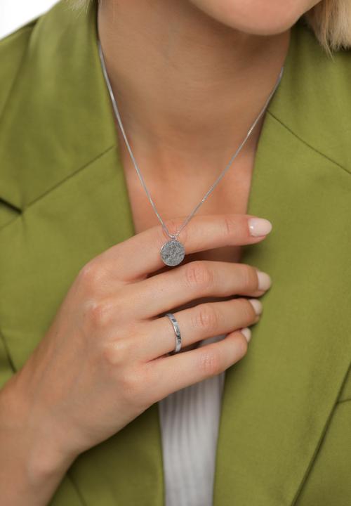 Immagine prodotto Elli mit Plättchen-Anhänger im Vintage-Look (Argento, 45 cm)