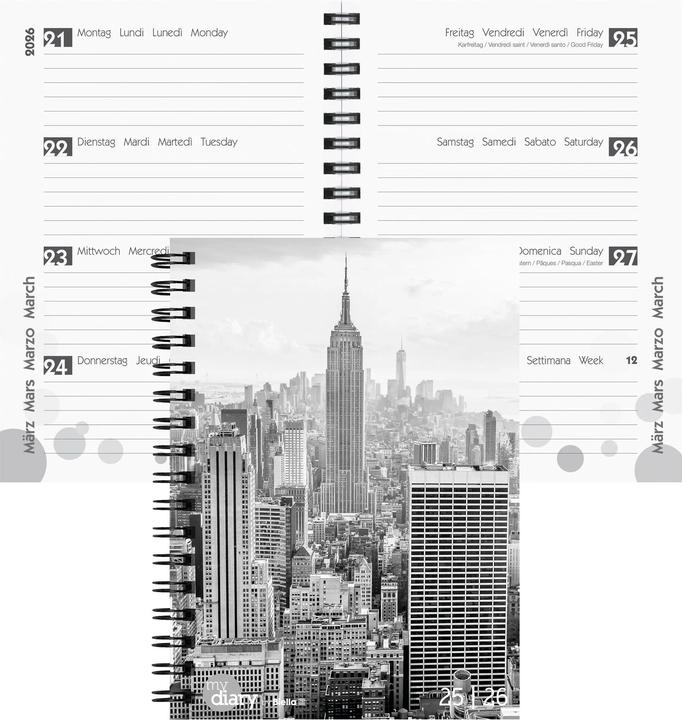 Actual product image Biella Mydiary Wire-O (12 x 16.5 cm, Italian, German, English, French)