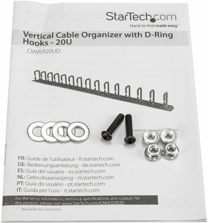 Produktbild StarTech D-RING HOOK CABLE PANEL - 3FT.