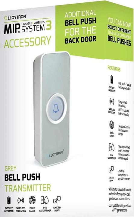 Immagine prodotto Universal Textiles MIP3 Zubehör Klingel Push Transmitter Grau