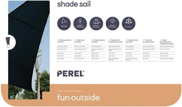 Image du produit Perel Voile d'ombrage trois perméables (3,6 x 3,6 x 3,6 m)