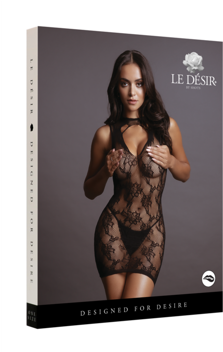 Actual product image Le Désir High Neck Lace Mini Dress (One size)