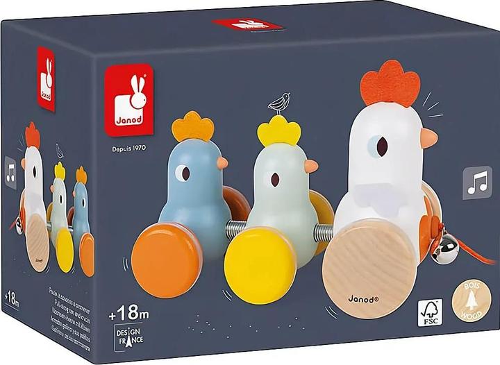 Actual product image Janod Pull-along chickens