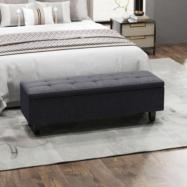 Image du produit Homcom Sitzbank Leinen Dunkelgrau (138 cm)