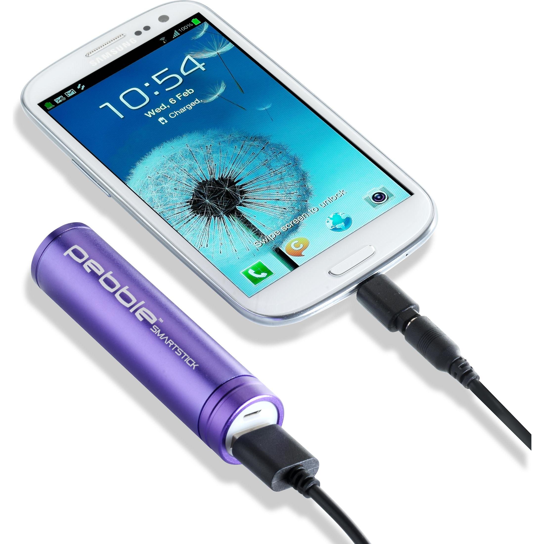 Thumbnail - veho Pebble Smartstick Akkuladegerät Violett (2200 mAh), Powerbank, Violett