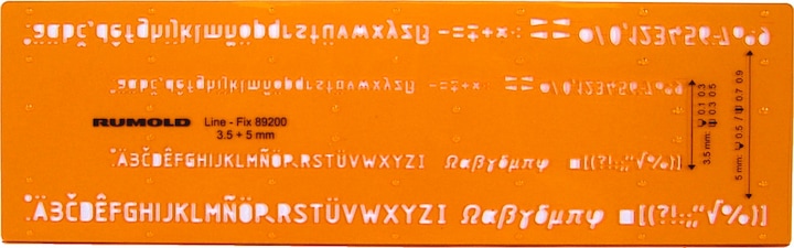 Produktbild Rumold Fineliner-Schriftschablone 89200 Schrift 3,5 und 5 mm (245 mm)