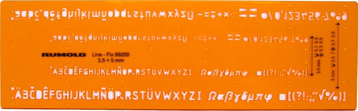 Actual product image Rumold Fineliner writing stencil 89200 Font 3,5 and 5 mm (245 mm)