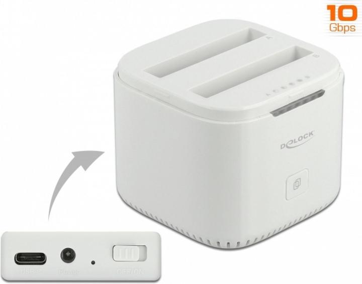 Actual product image Delock Docking and Cloning Station 63084 2x 2.5 SATA SDD/HDD