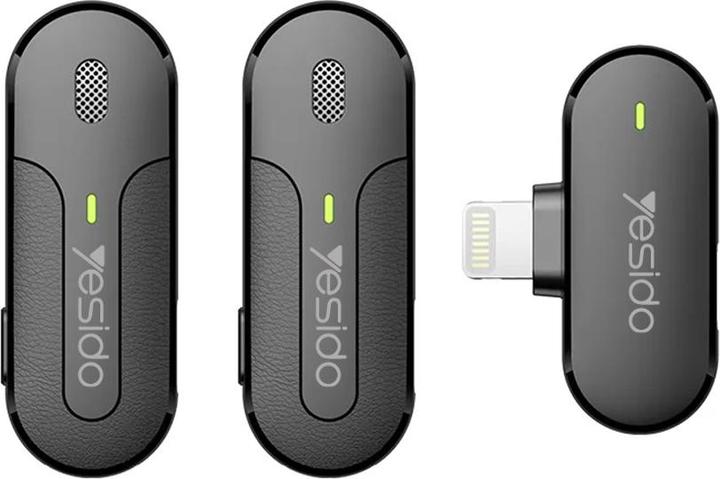 Produktbild Yesido - Lavalier Microphone 2in1 (KR16) - Lightning, 70mAh, Wireless, 2.4GHz - Black