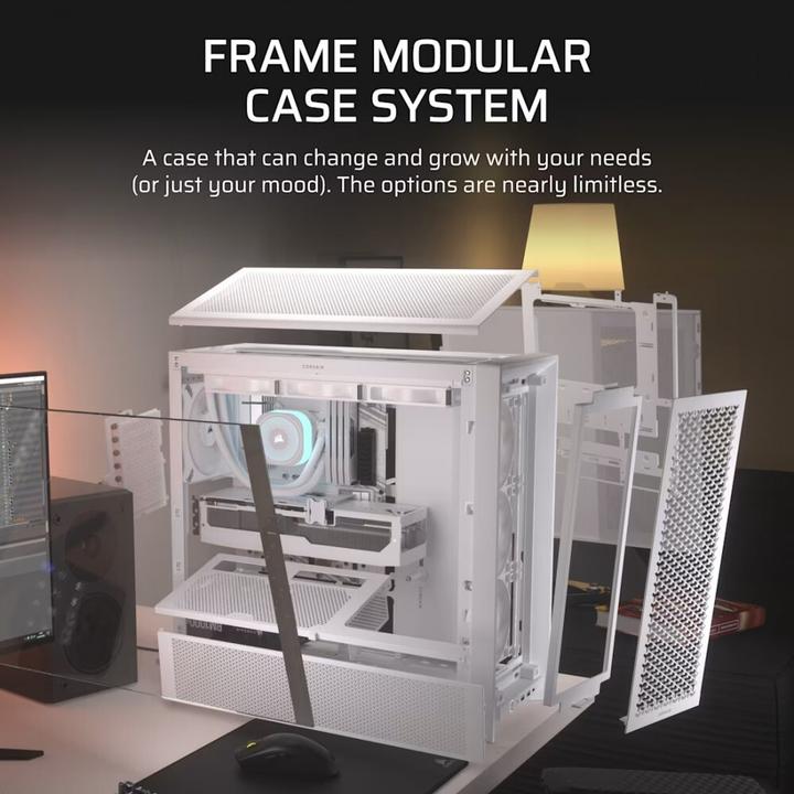 Produktbild Corsair Geh Midi FRAME 4000D RS Mid-Tower, White (Mini-ITX, ATX, mATX)