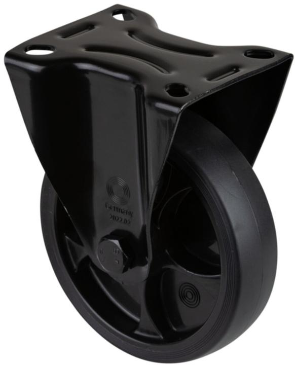 Actual product image BS Rollen Fixed castor Wheel Ø 125 mm Load capacity 120 kg Fixed castors Rubber plate L104xW80 mm Colour