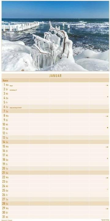 Actual product image Alpha Edition Family planner lake view 2025 family calendar 22x45cm, calendar with 5 columns (22 x 45 cm)