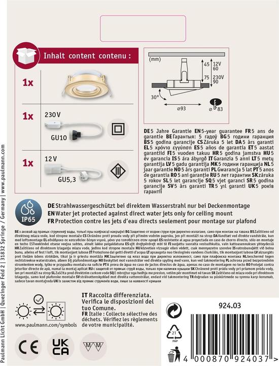 Produktbild Paulmann Einbauleuchte Nova (GU10, GU5.3)
