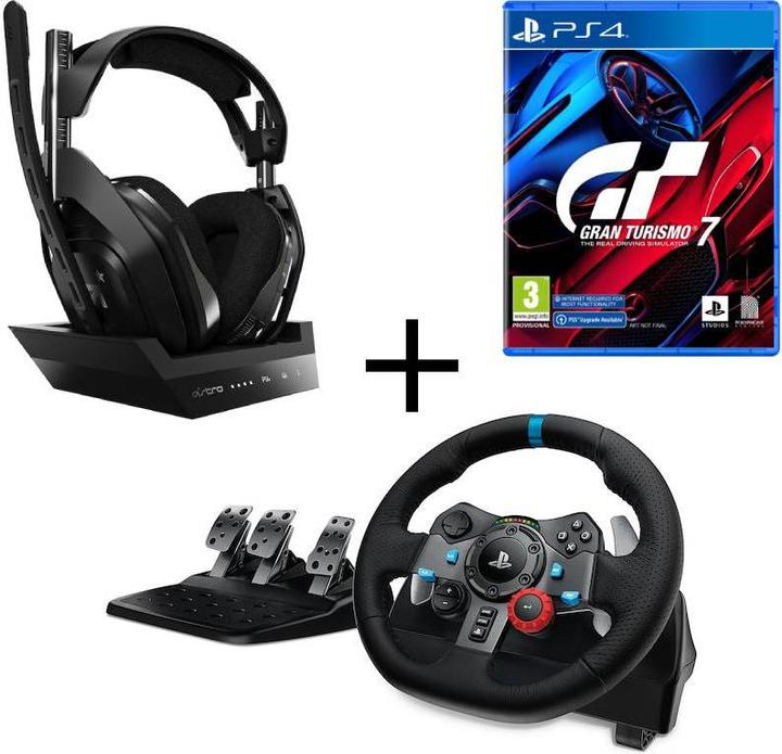Actual product image Logitech G G29 Driving Force + Astro A50 headset + GT 7 (PS4)
