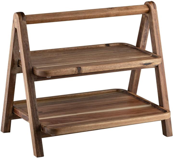 Actual product image Ladelle Gather acacia 2-storey serving tower