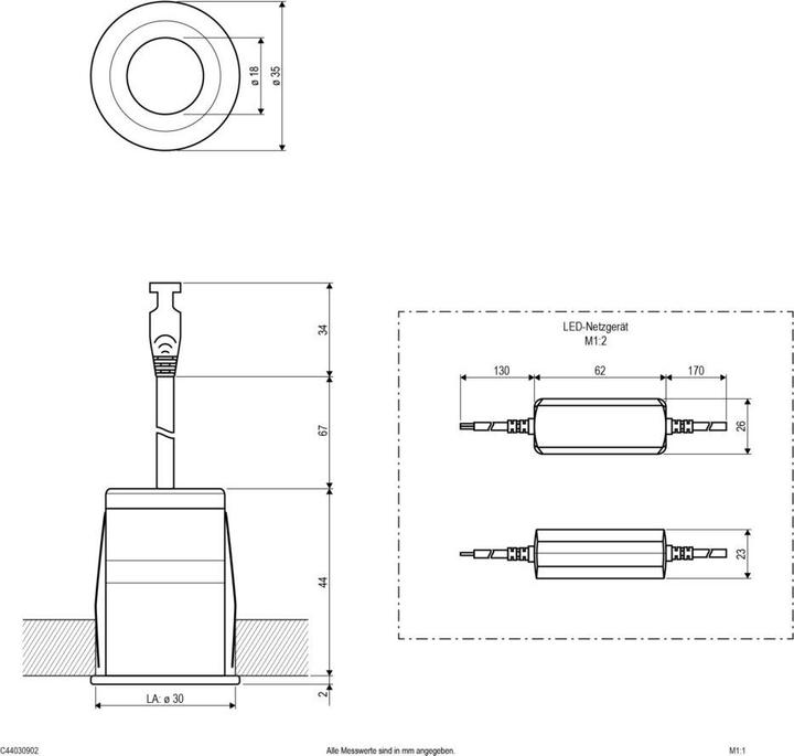 Actual product image EVN-Lichttechnik LED downlight (159 lm, IP44)